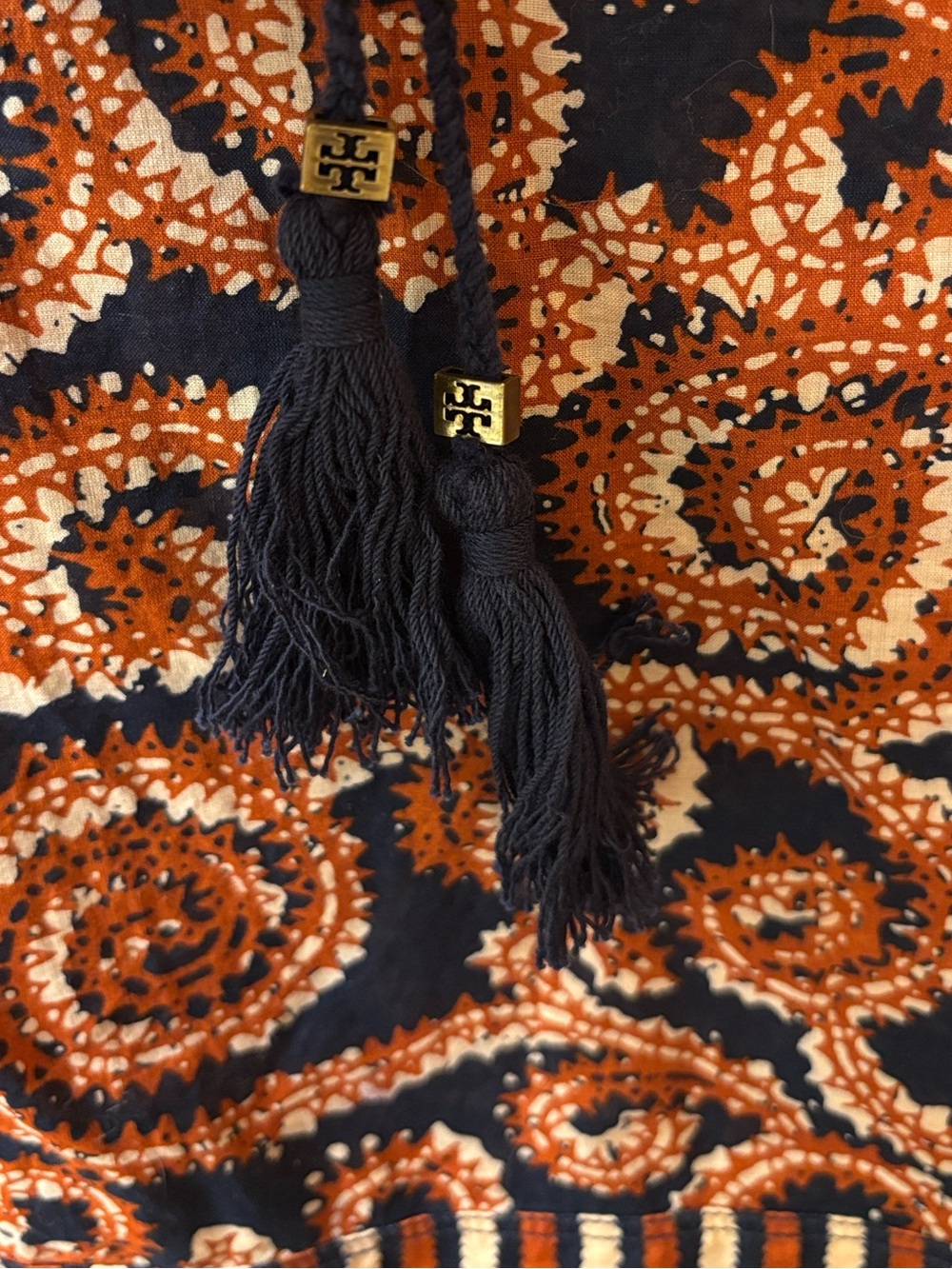 TORY BURCH $258 • 18.5” PTP • Boho Gwenna Jacquard Ruffle Tunic - Picture 6 of 9